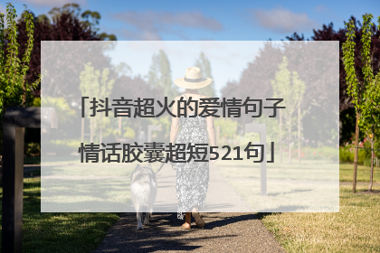 抖音超火的爱情句子 情话胶囊超短521句