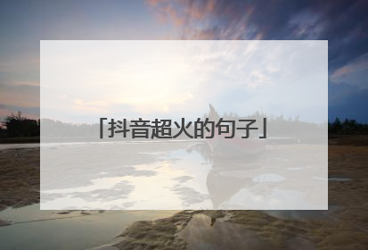 抖音超火的句子
