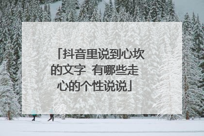 抖音里说到心坎的文字 有哪些走心的个性说说