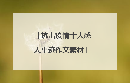抗击疫情十大感人事迹作文素材