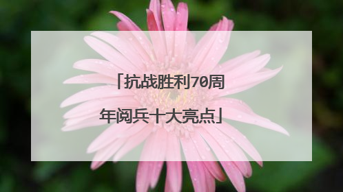 抗战胜利70周年阅兵十大亮点