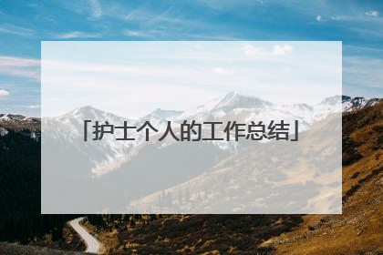 护士个人的工作总结