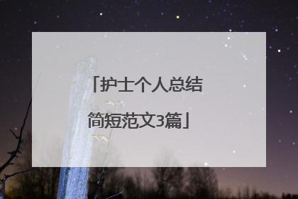 护士个人总结简短范文3篇