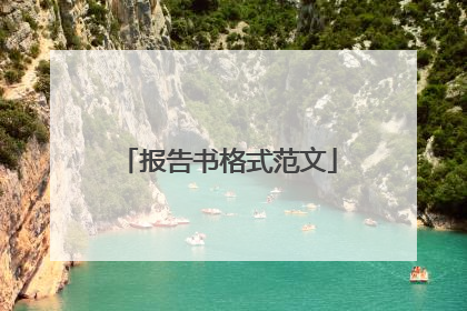 报告书格式范文