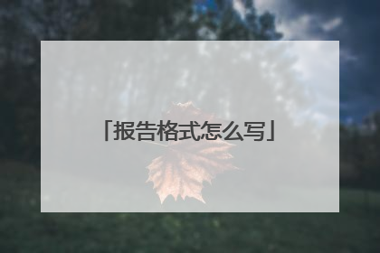 报告格式怎么写