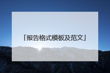 报告格式模板及范文