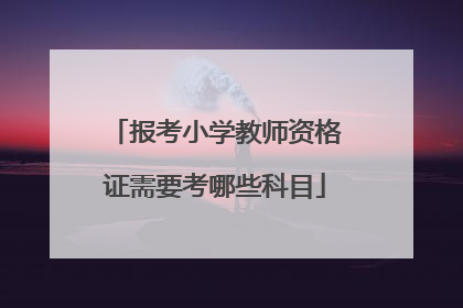 报考小学教师资格证需要考哪些科目