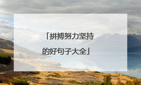 拼搏努力坚持的好句子大全