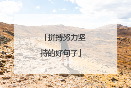 拼搏努力坚持的好句子