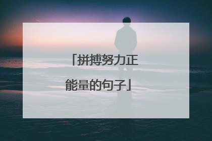 拼搏努力正能量的句子