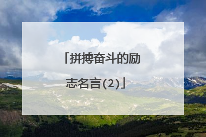 拼搏奋斗的励志名言(2)