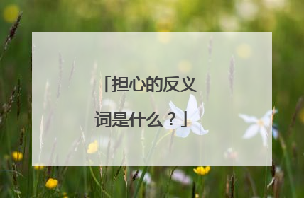 担心的反义词是什么？