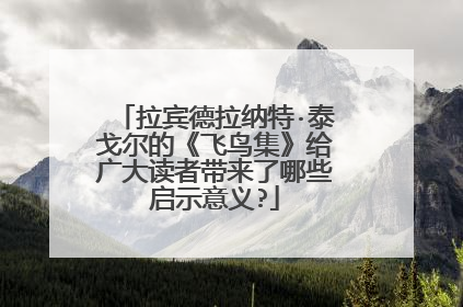 拉宾德拉纳特·泰戈尔的《飞鸟集》给广大读者带来了哪些启示意义?