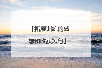 拓展训练的感想和收获短句