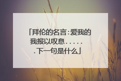 拜伦的名言:爱我的我报以叹息......下一句是什么
