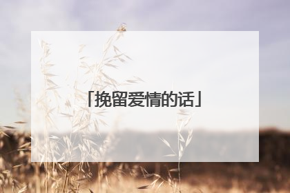挽留爱情的话