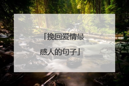 挽回爱情最感人的句子