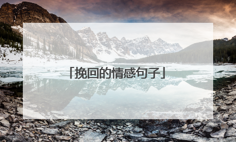 挽回的情感句子