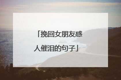 挽回女朋友感人催泪的句子
