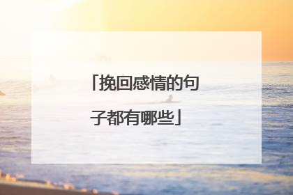 挽回感情的句子都有哪些