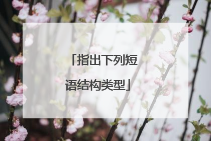 指出下列短语结构类型