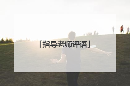 指导老师评语