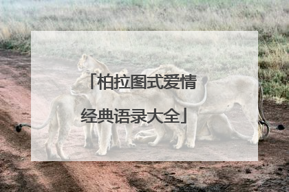 柏拉图式爱情经典语录大全