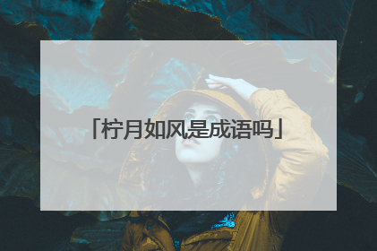 柠月如风是成语吗
