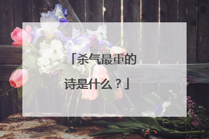 杀气最重的诗是什么？