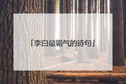 李白最霸气的诗句