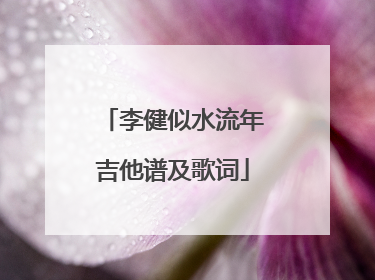 李健似水流年吉他谱及歌词
