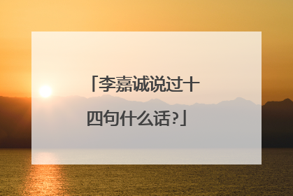 李嘉诚说过十四句什么话?