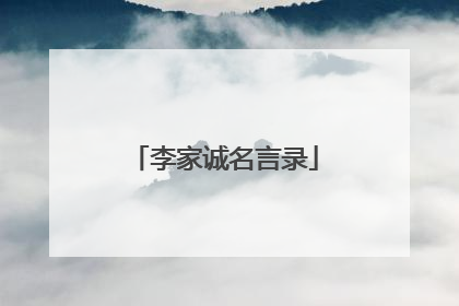 李家诚名言录