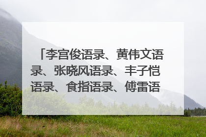 李宫俊语录、黄伟文语录、张晓风语录、丰子恺语录、食指语录、傅雷语录、杨绛语录、倪匡语录、伊索语录、