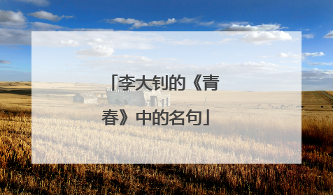 李大钊的《青春》中的名句