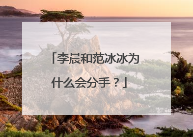 李晨和范冰冰为什么会分手?