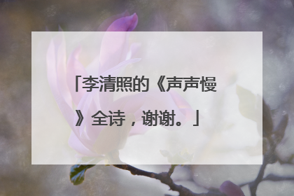 李清照的《声声慢》全诗,谢谢。