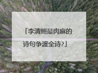 李清照最肉麻的诗句争渡全诗?