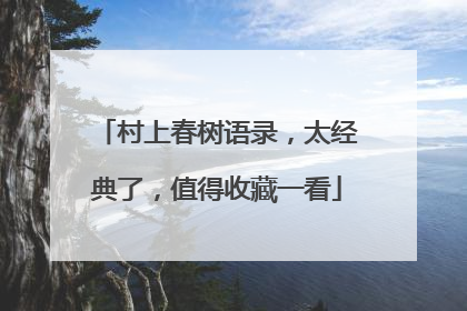 村上春树语录,太经典了,值得收藏一看
