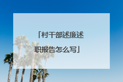 村干部述廉述职报告怎么写