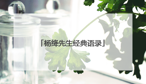 杨绛先生经典语录