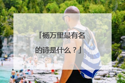 杨万里最有名的诗是什么？
