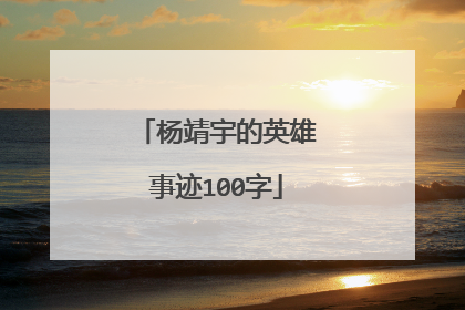 杨靖宇的英雄事迹100字