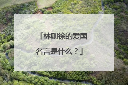 林则徐的爱国名言是什么？