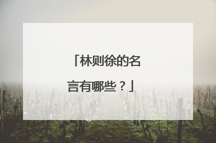 林则徐的名言有哪些？