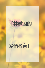 林徽因的爱情名言