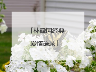 林徽因经典爱情语录