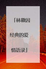 林徽因经典的爱情语录