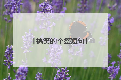 搞笑的个签短句