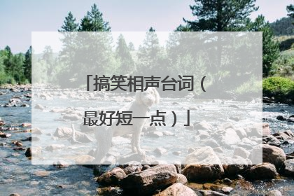 搞笑相声台词(最好短一点)